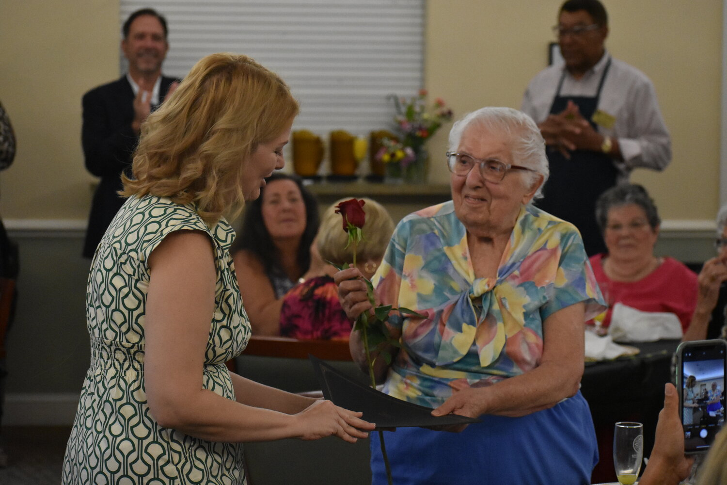 Josephine Trinca was the oldest member, at 101 years old, at this year’s Centenarian Luncheon at THE PLAYERS Community Senior Center and was honored with a rose and a special commemorative plaque.